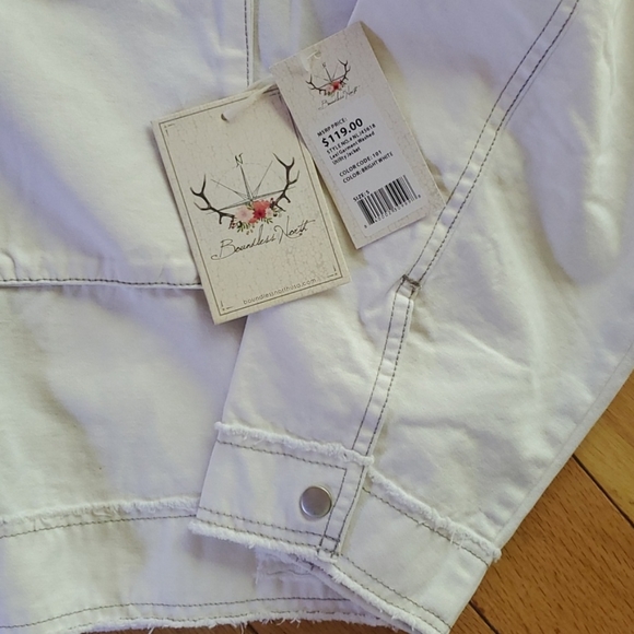 Boundless North White Lexi loose boxy utility/cargo Trucker jacket S - Picture 4 of 7